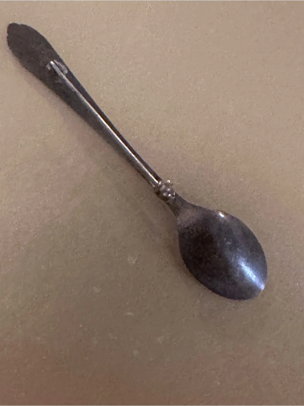 Vintage silver spoon lapel pin